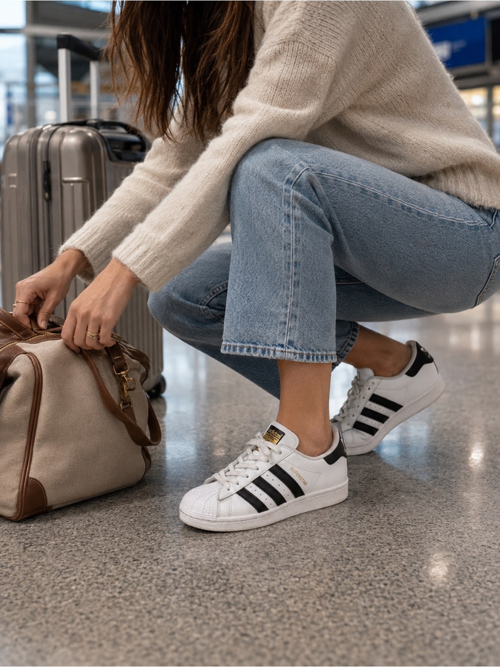 ADIDAS Superstar sneakers size 3 white sports shoes